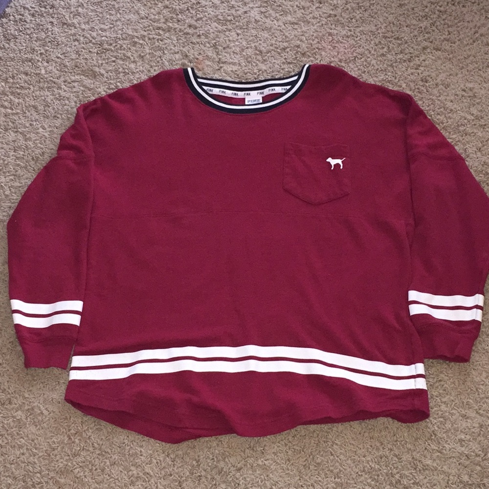 VS Pink Red Long Sleeve Top
